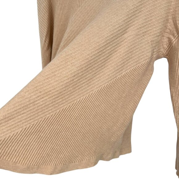 Eileen Fisher Cashmere Rib Knit Cowl Neck Sweater Beige Cream Size Medium - Picture 8 of 12